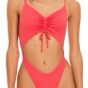 Pink Ruched One-Piece Swimsuit